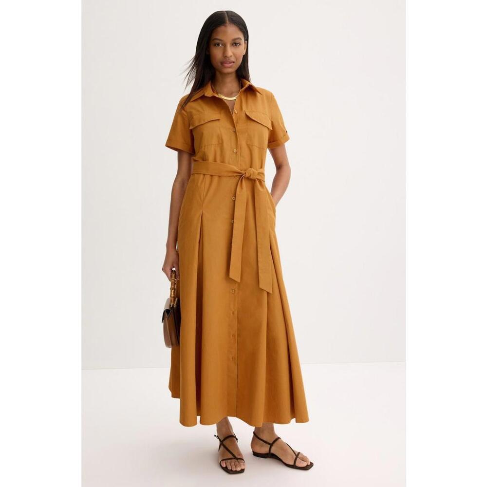 Ted Baker London Brown Shirt Dress with Belt Size XL with Missing Buttons